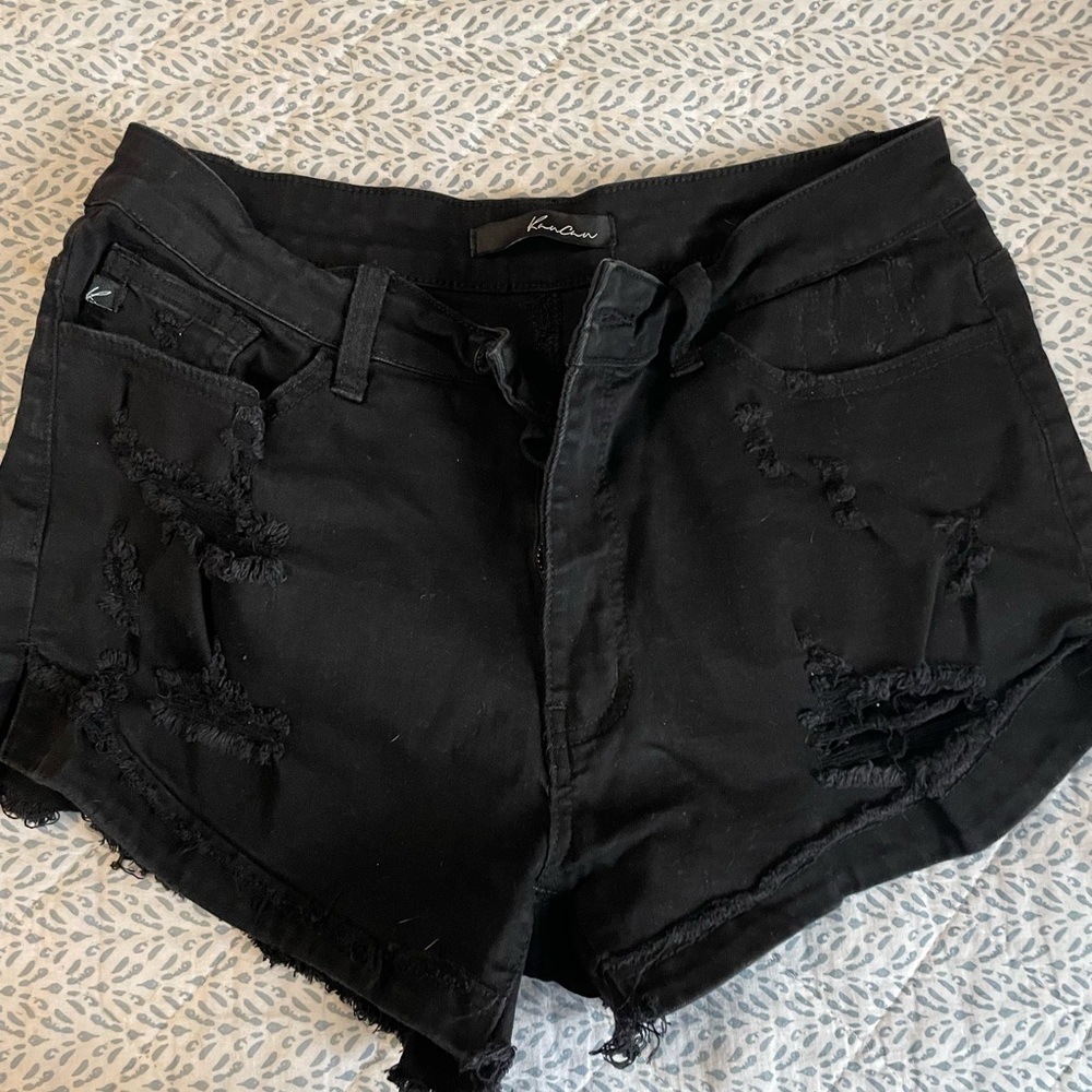 Women’s kancan black jean shorts